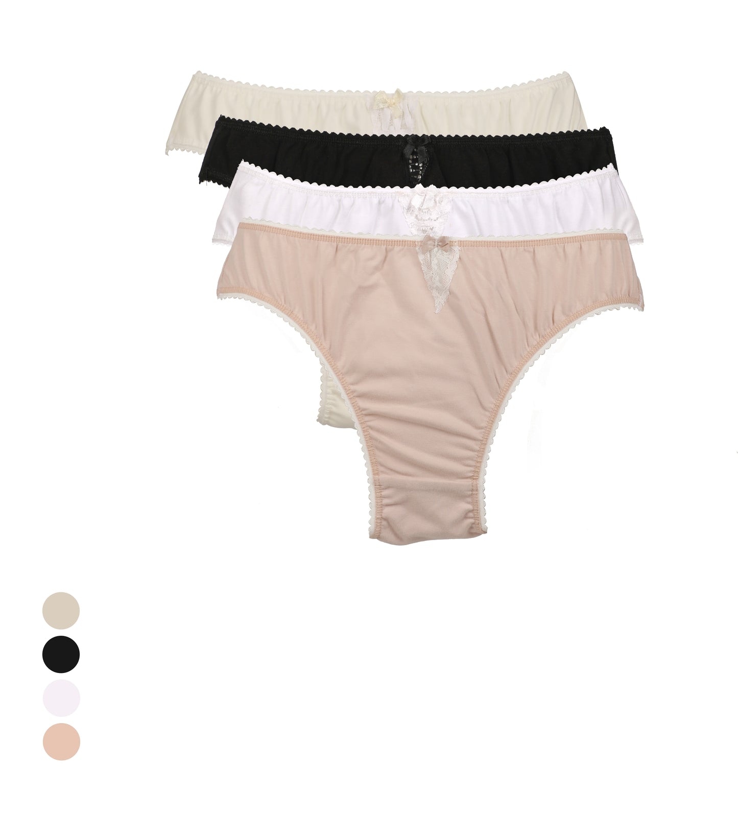 Lot de 4 slips femme avec dentelle