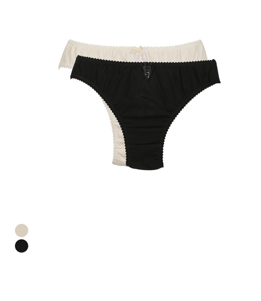 Lot de 2 slips femme avec dentelle