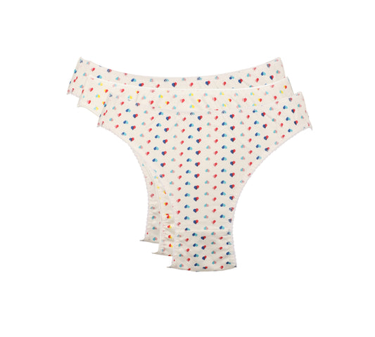 Lot de 3 slips femme coeur