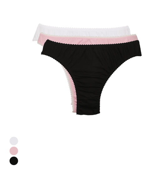 Lot de 3 slips femme coton