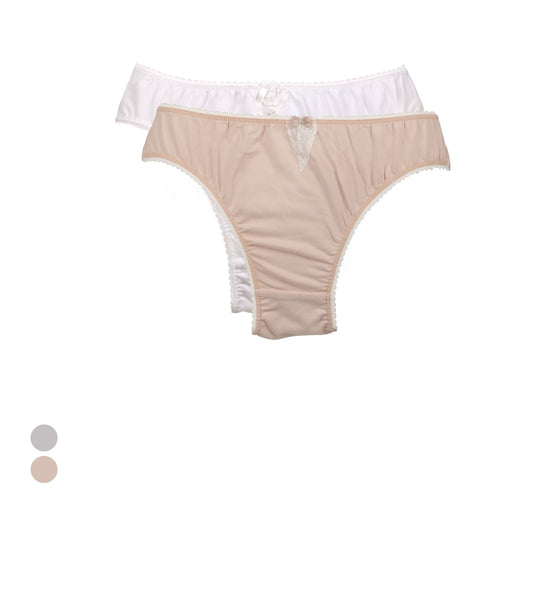 Lot de 2 slips femme avec dentelle