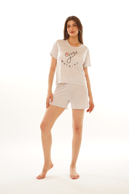 Ensemble tricot demi manches avec short