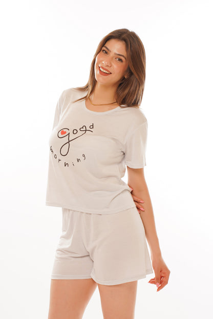 Ensemble tricot demi manches avec short