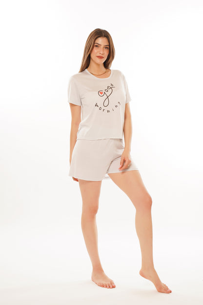 Ensemble tricot demi manches avec short
