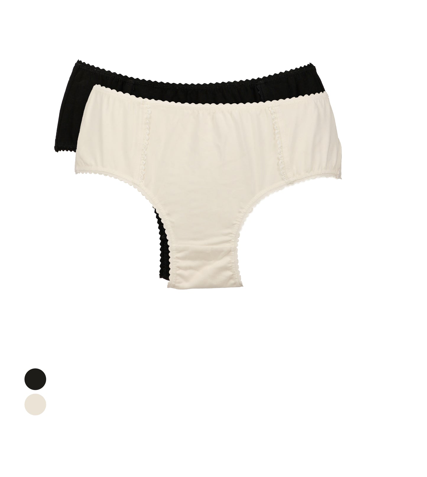 Lot de 2 slips femme en coton LYCRA avec galon